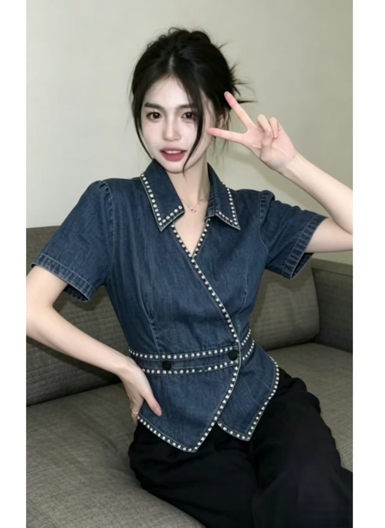 Heavyweight Denim Jacket French Style New Women’s