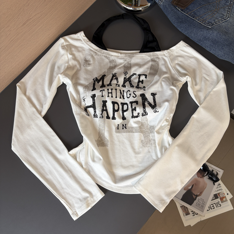 Women's Printed Halter Neck Long Sleeve Top with Built-in Bra Pads 2026 Fall - Style af60af - Image 5